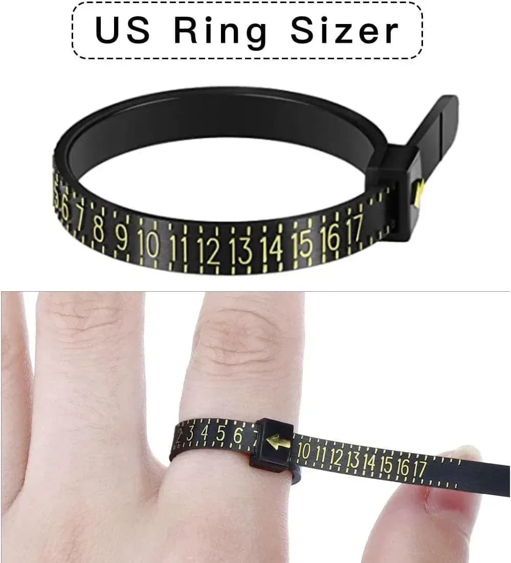 close-up of the US size scale on the reusable ring sizer