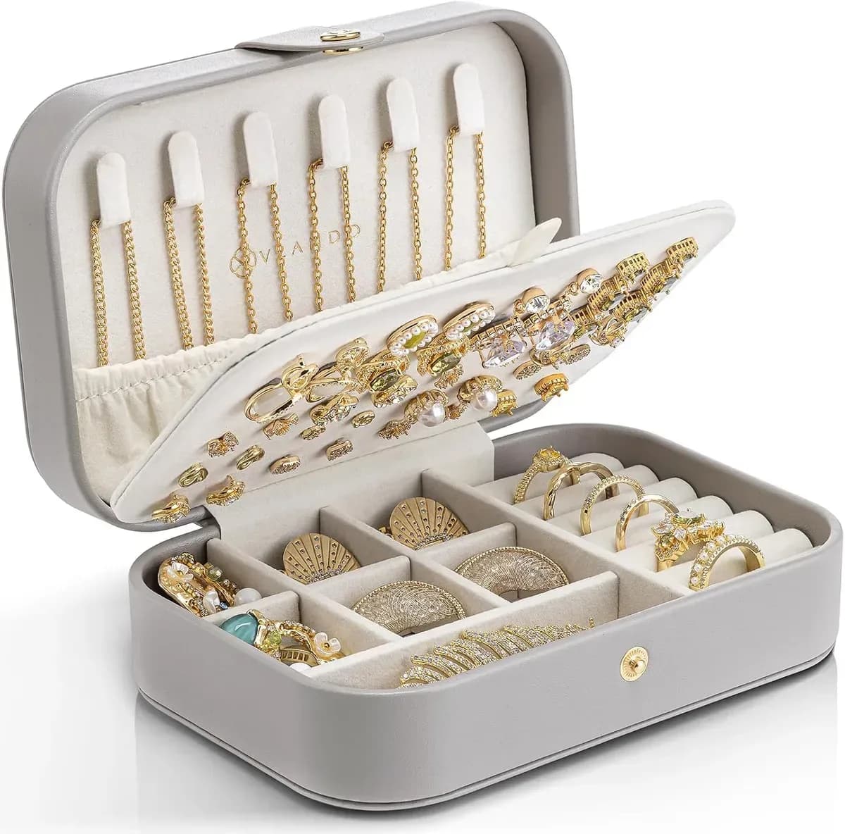 travel jewelry case in grey
