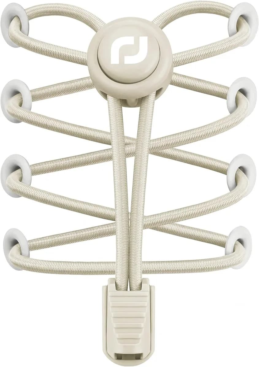 elastic no-tie shoelaces with lock in beige