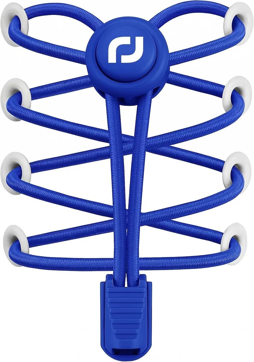 elastic no-tie shoelaces with lock in blue
