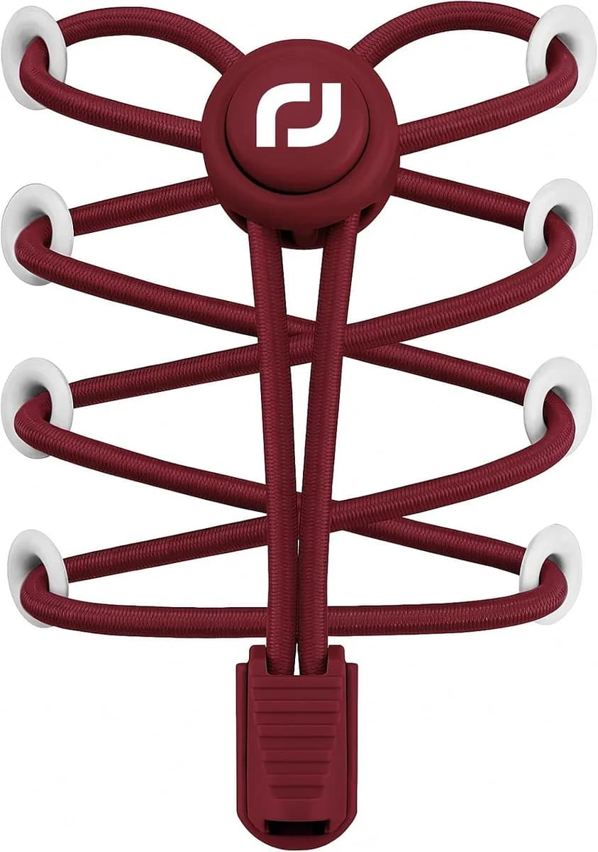elastic no-tie shoelaces with lock in burgundy