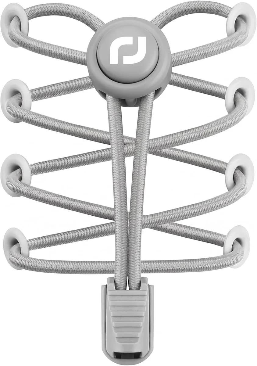 elastic no-tie shoelaces with lock in grey