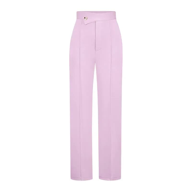lavender straight leg dress pants front view
