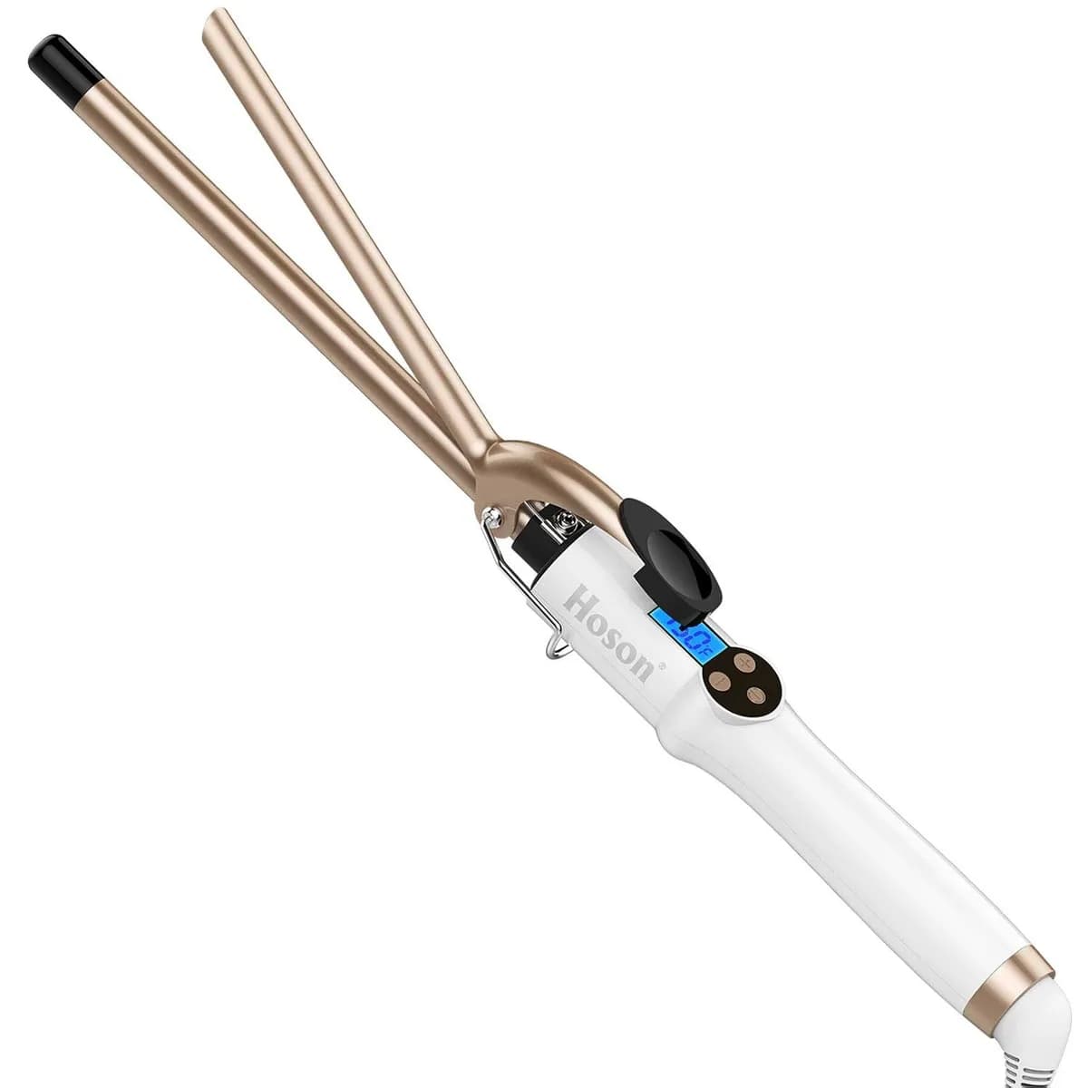 1/2 inch curling iron with champagne ceramic tourmaline barrel